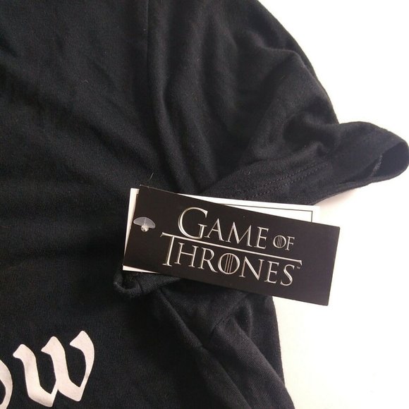 GOT T Shirt Top NWT You Know Nothing Jon Snow Black Game Thrones Large - Picture 4 of 5